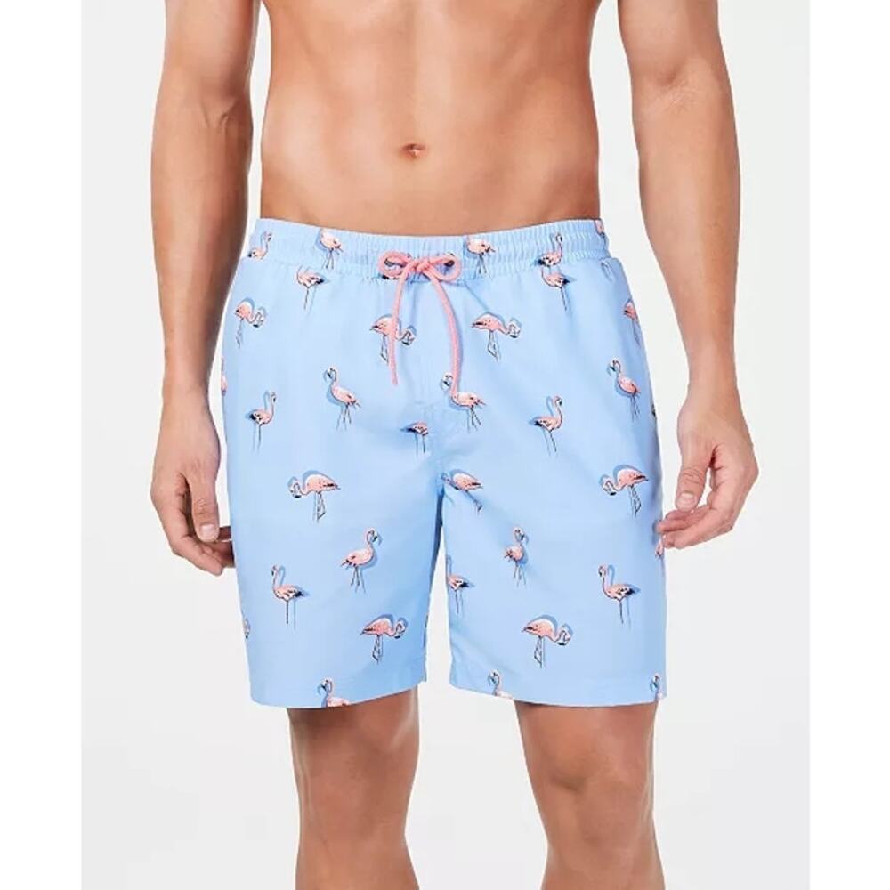 Club Room Men’s Flamingo Swim Trunks Size Small - Pink Blue Quick Dry Shorts